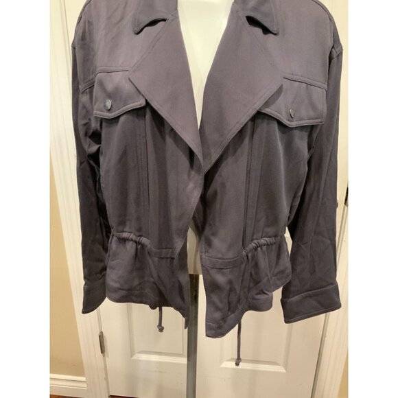 Frye Dark Periwinkle Blue Open Front Jacket, Size M - Picture 3 of 7